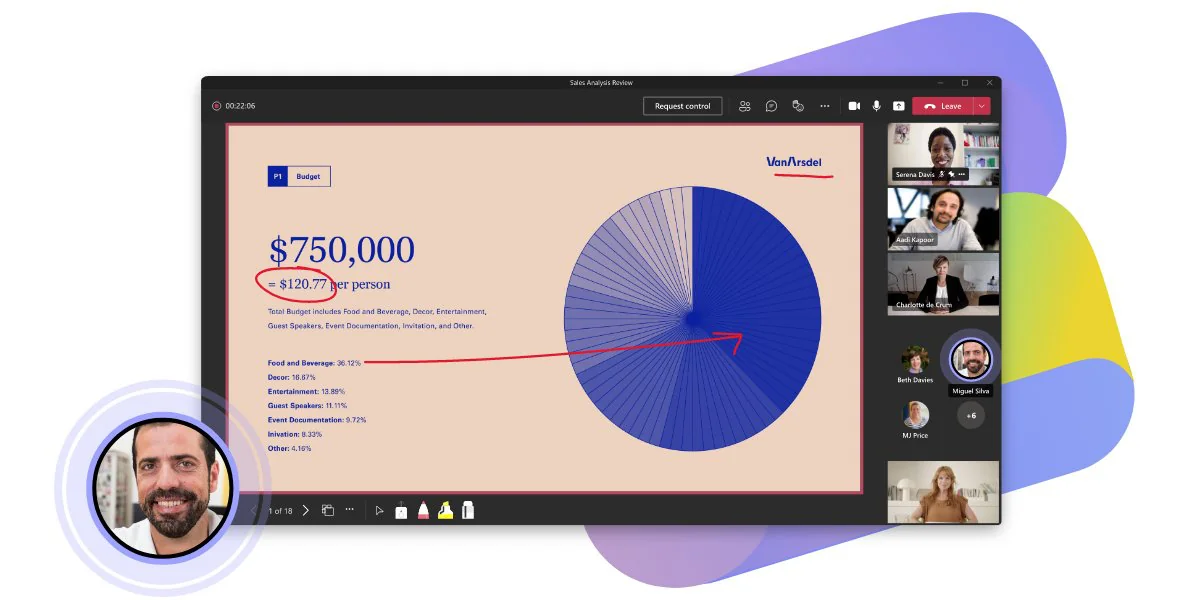 Microsoft Teams 产品展示图，实际界面以所选版本为准